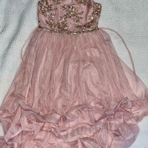 Speechless Pink and Gold Formal Kids Dress